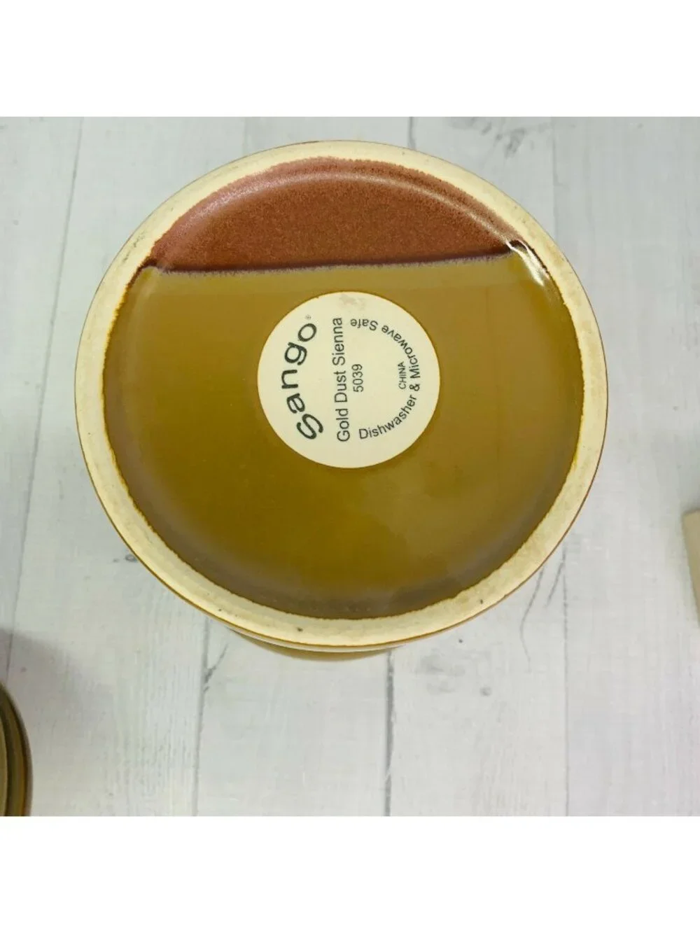 Sango GOLD DUST SIENNA 5039 Beige Tan Color Blocks Sugar Lidded Canister Jar